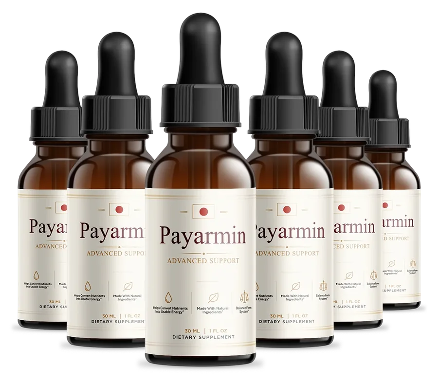 6 amber Payarmin dropper bottles, 30 mL each